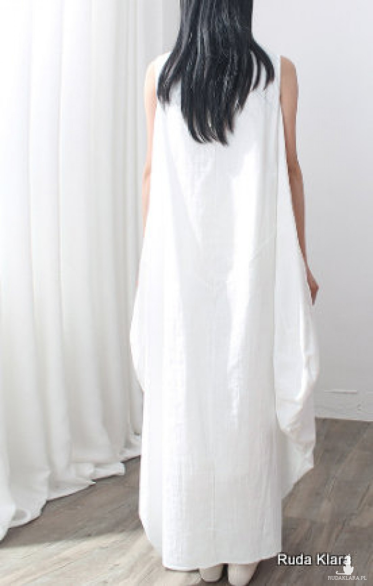 sukienka biała oversize długa M
